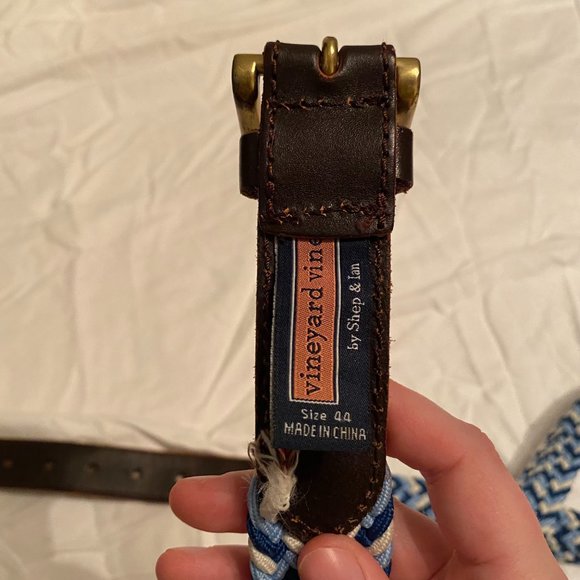 SOLD Vineyard Vines Blue Woven Stretch Knit Belt - Picture 4 of 4